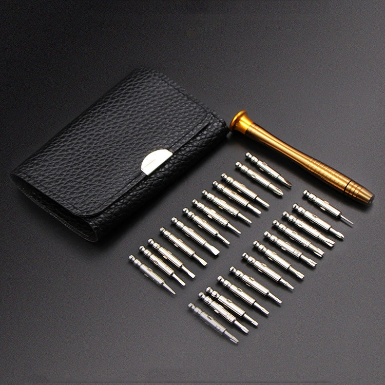 25 In 1 Multi-Purpose Leather Case Manual Screwdriver Batch Set Mobile Phone Notebook Repair Tool(With Magnetic)