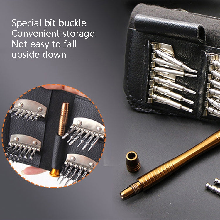 25 In 1 Multi-Purpose Leather Case Manual Screwdriver Batch Set Mobile Phone Notebook Repair Tool(With Magnetic)