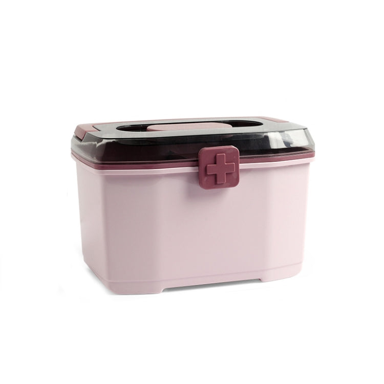 Portable Household Large-Capacity Medicine Box Multi-Layer Emergency Medicine Storage Box,Size: Medium (Red)