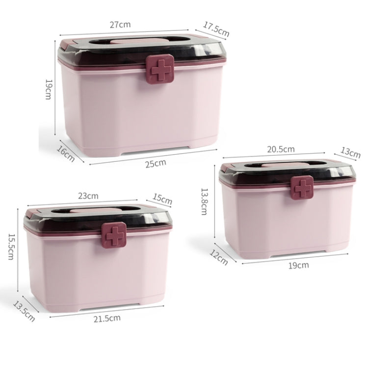 Portable Household Large-Capacity Medicine Box Multi-Layer Emergency Medicine Storage Box,Size: Small (Red)