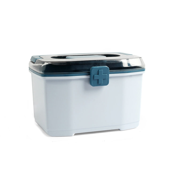 Portable Household Large-Capacity Medicine Box Multi-Layer Emergency Medicine Storage Box,Size: Medium (Blue)