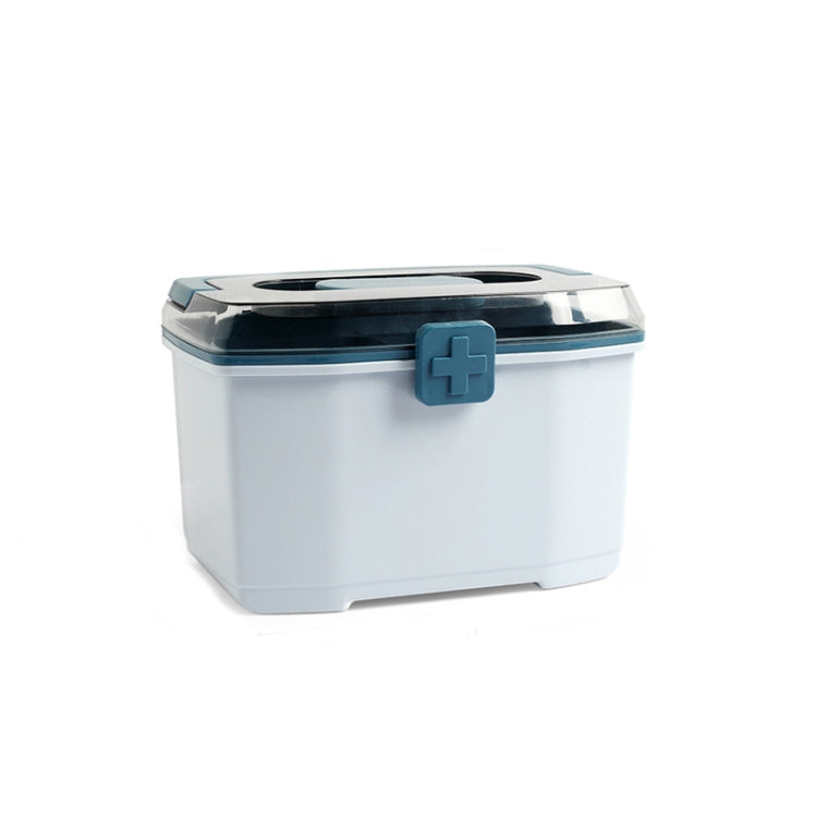 Portable Household Large-Capacity Medicine Box Multi-Layer Emergency Medicine Storage Box,Size: Small (Blue)