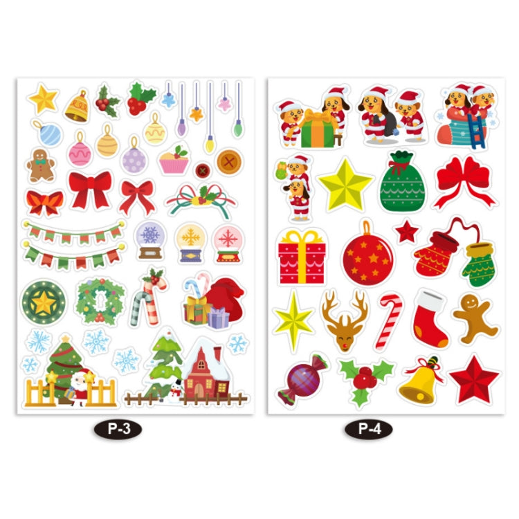 1set Christmas Day Cartoon Illustration Kids Toy Stickers, Size: 148x210mm(Random Style Delivery)
