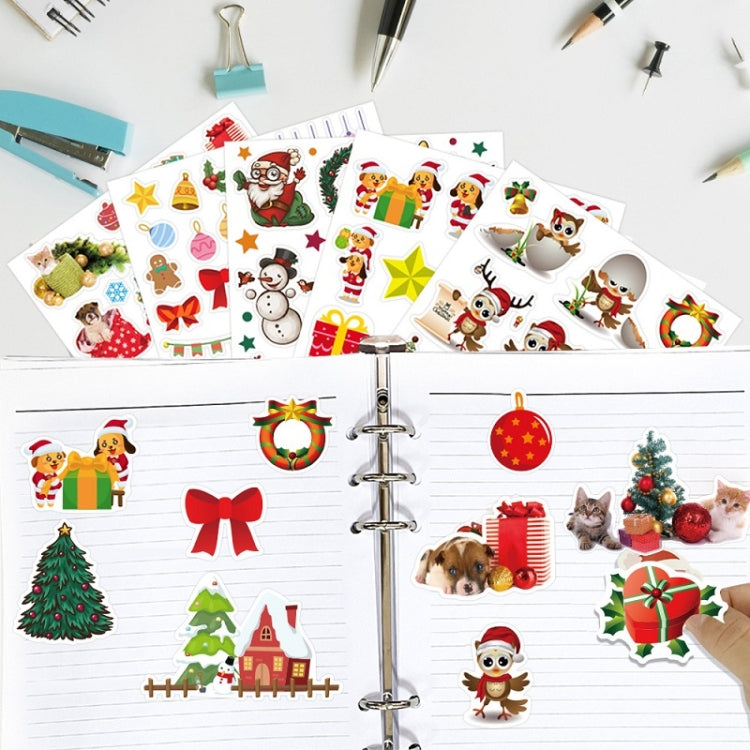 1set Christmas Day Cartoon Illustration Kids Toy Stickers, Size: 148x210mm(Random Style Delivery)