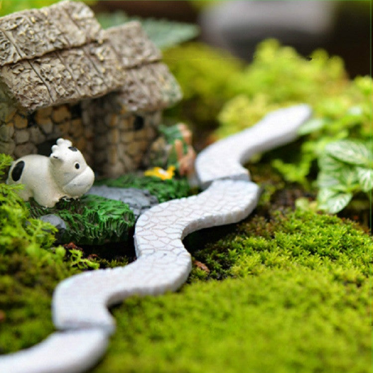 2 PCS Garden Bonsai Decoration Miniature Resin Trail Stairs, Style:Curved Road