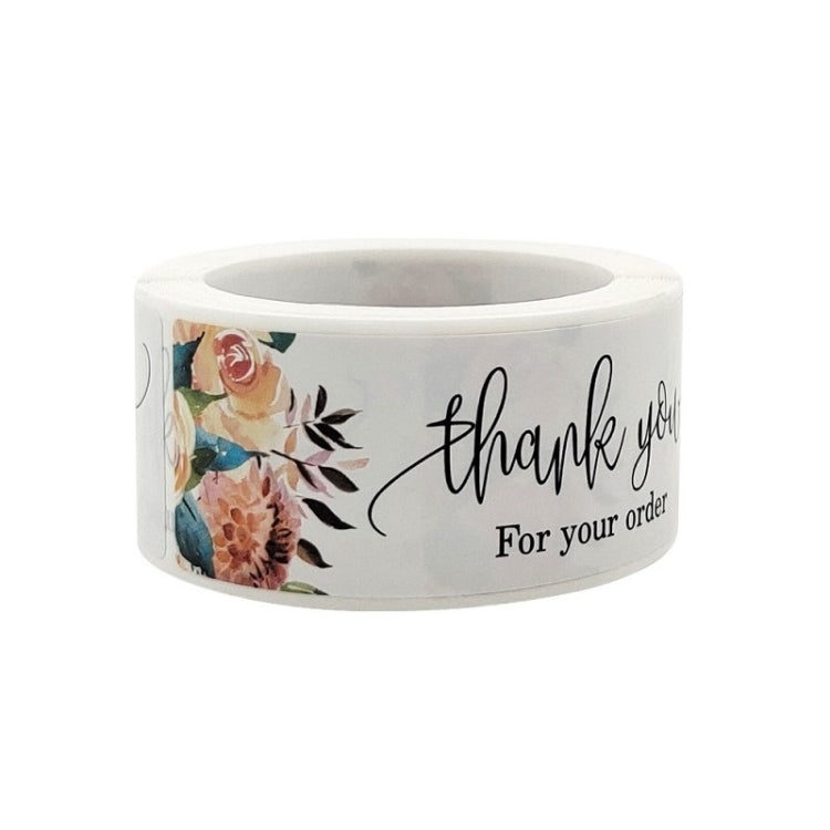 10 PCS Thank You Flower Sticker Gift Wrap Sealing Sticker, Size: 1x3 Inch
