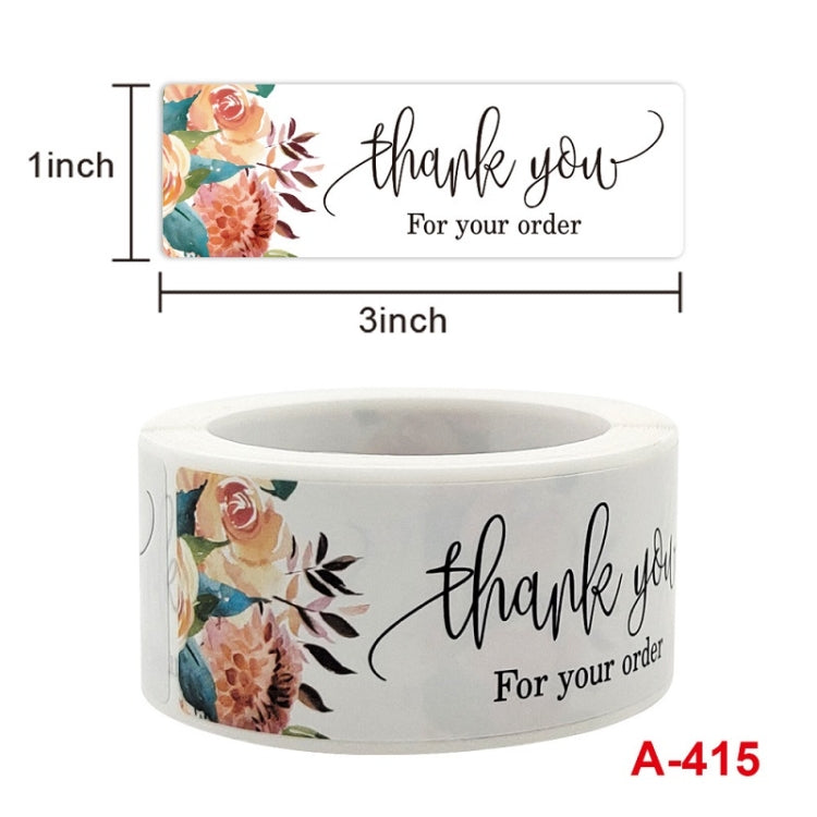 10 PCS Thank You Flower Sticker Gift Wrap Sealing Sticker, Size: 1x3 Inch