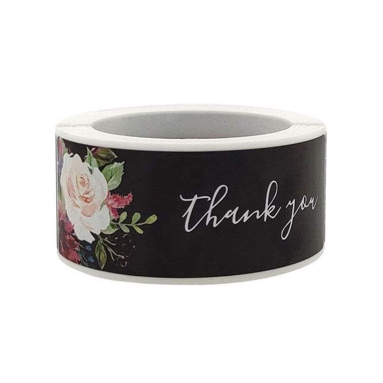 10 PCS Thank You Flower Sticker Gift Wrap Sealing Sticker, Size: 1x3 Inch