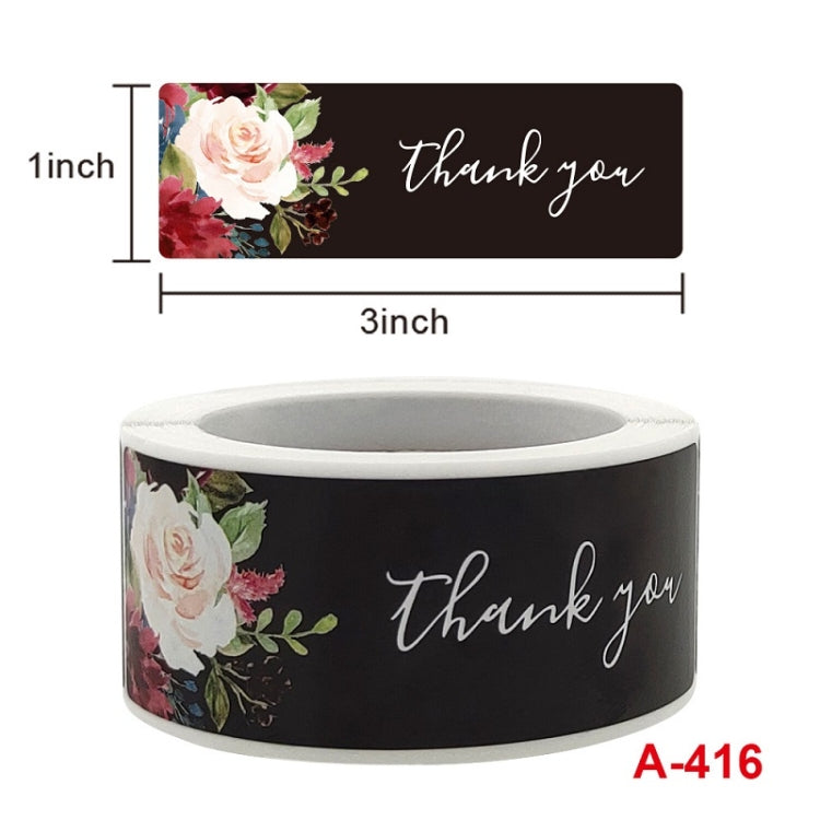 10 PCS Thank You Flower Sticker Gift Wrap Sealing Sticker, Size: 1x3 Inch