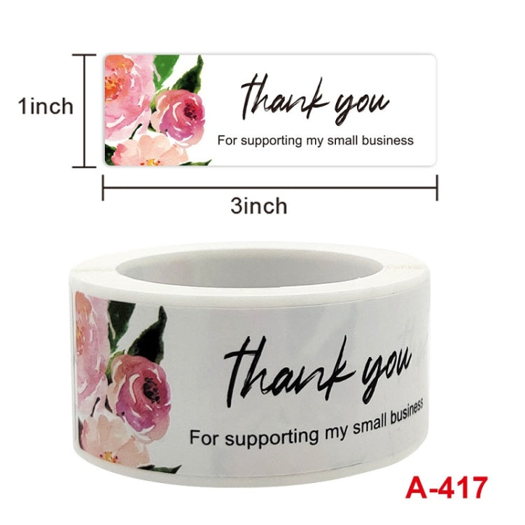 10 PCS Thank You Flower Sticker Gift Wrap Sealing Sticker, Size: 1x3 Inch