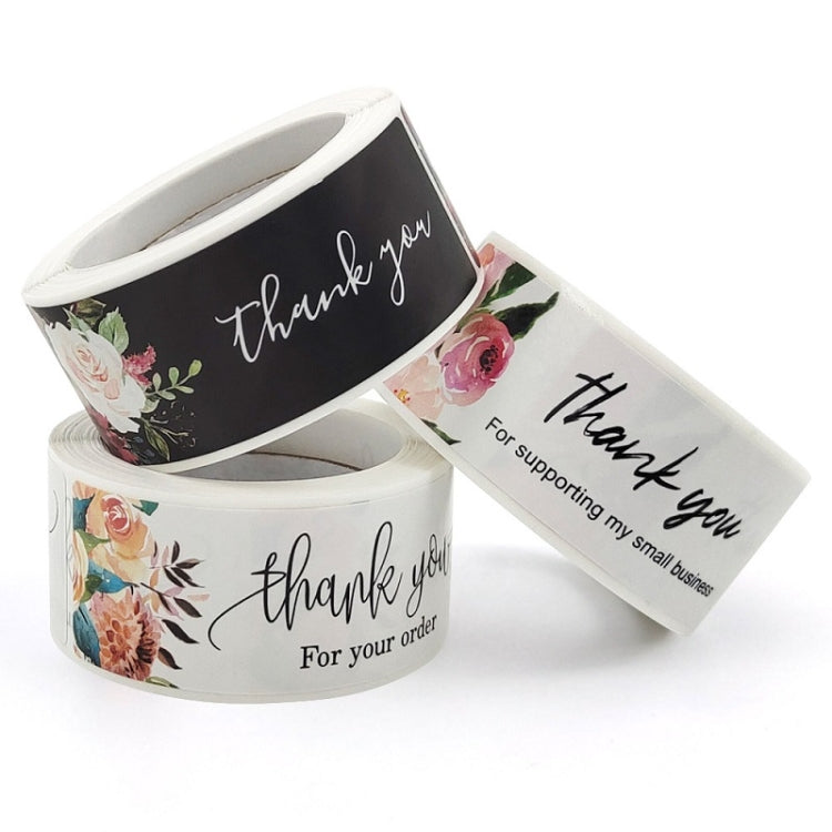 10 PCS Thank You Flower Sticker Gift Wrap Sealing Sticker, Size: 1x3 Inch