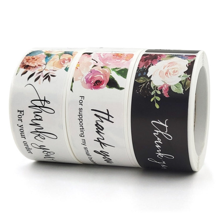 10 PCS Thank You Flower Sticker Gift Wrap Sealing Sticker, Size: 1x3 Inch