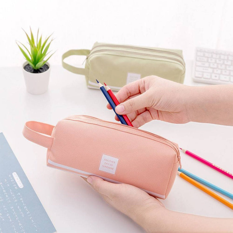 Double Zipper Large Pencil Case Kawaii School Pencilcase Big Pen Box Girls Gifts Cute Stationery Supplies