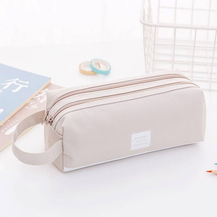 Double Zipper Large Pencil Case Kawaii School Pencilcase Big Pen Box Girls Gifts Cute Stationery Supplies