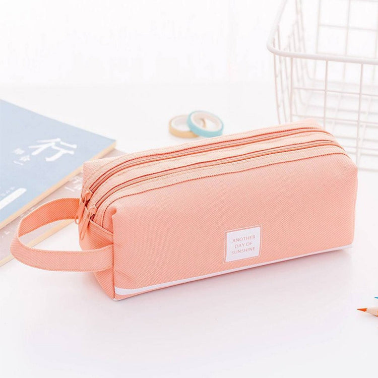 Double Zipper Large Pencil Case Kawaii School Pencilcase Big Pen Box Girls Gifts Cute Stationery Supplies