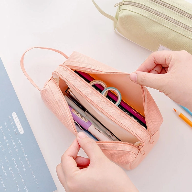 Double Zipper Large Pencil Case Kawaii School Pencilcase Big Pen Box Girls Gifts Cute Stationery Supplies