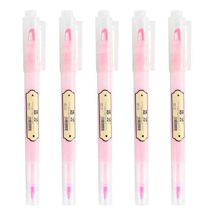 5 PCS Small Fresh Double-headed Color Fluorescent Tasteless Marker