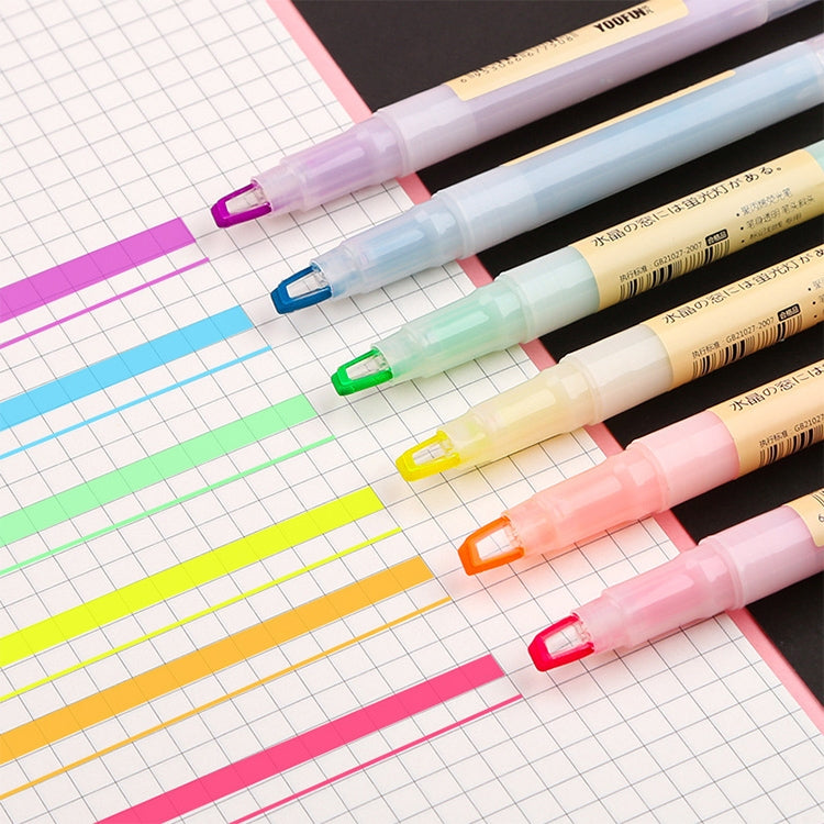 5 PCS Small Fresh Double-headed Color Fluorescent Tasteless Marker