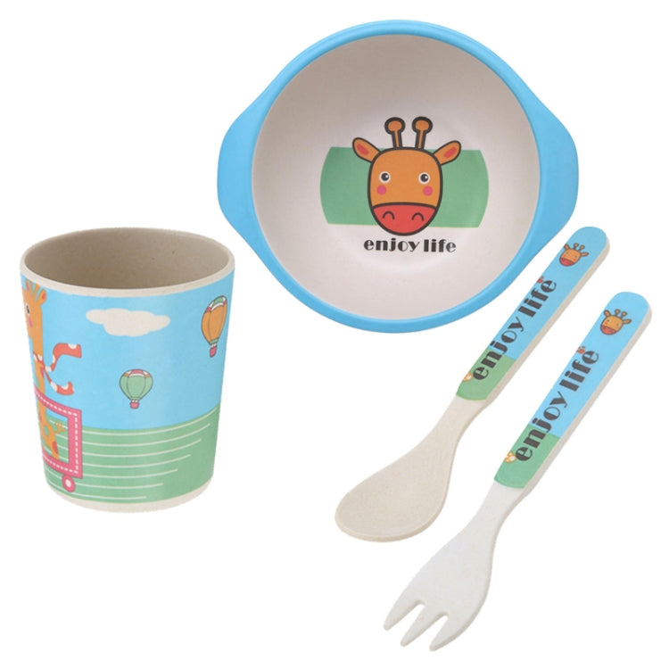 5 PCS/set Eco-friendly Bamboo Fiber Baby Plate Dishes 4 Slots Children Tableware Dishes Dinnerware