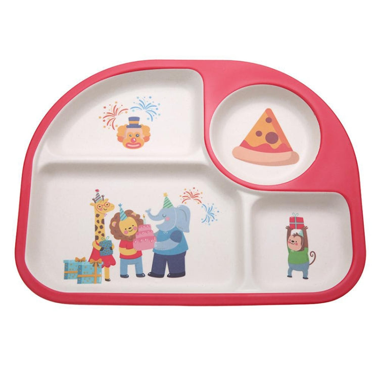 5 PCS/set Eco-friendly Bamboo Fiber Baby Plate Dishes 4 Slots Children Tableware Dishes Dinnerware