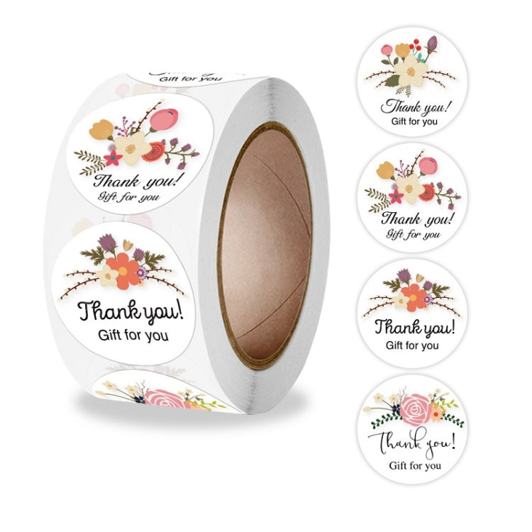 Flower Hand-decorated Thank You Sealing Sticker Gift Envelope Decoration Sticker, Size: 2.5cm / 1 Inch(K-103)