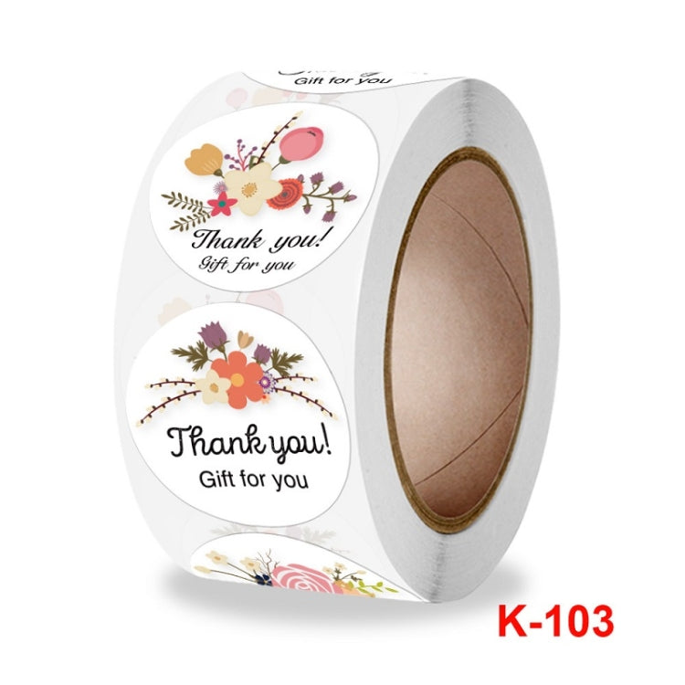 Flower Hand-decorated Thank You Sealing Sticker Gift Envelope Decoration Sticker, Size: 2.5cm / 1 Inch(K-103)
