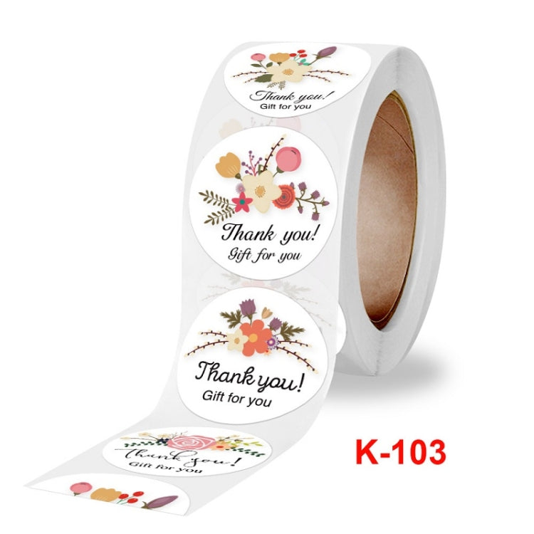 Flower Hand-decorated Thank You Sealing Sticker Gift Envelope Decoration Sticker, Size: 2.5cm / 1 Inch(K-103)