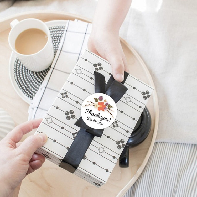 Flower Hand-decorated Thank You Sealing Sticker Gift Envelope Decoration Sticker, Size: 2.5cm / 1 Inch(K-103)