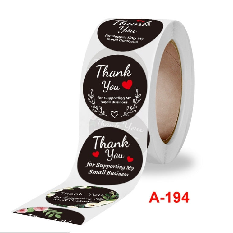 Round Thank You Sticker Floral Decoration Gift Envelope Sealing Sticker, Size: 2.5cm / 1 Inch