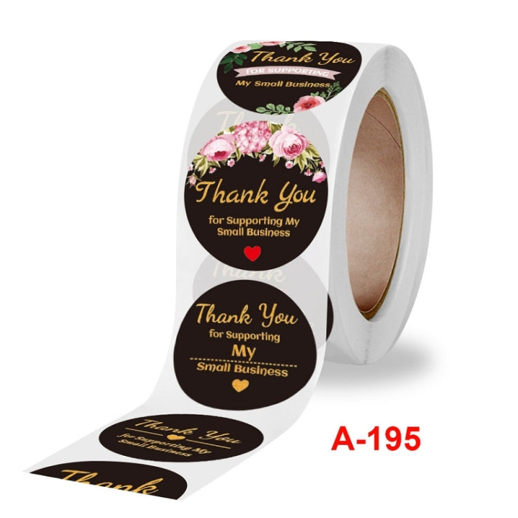 Round Thank You Sticker Floral Decoration Gift Envelope Sealing Sticker, Size: 2.5cm / 1 Inch