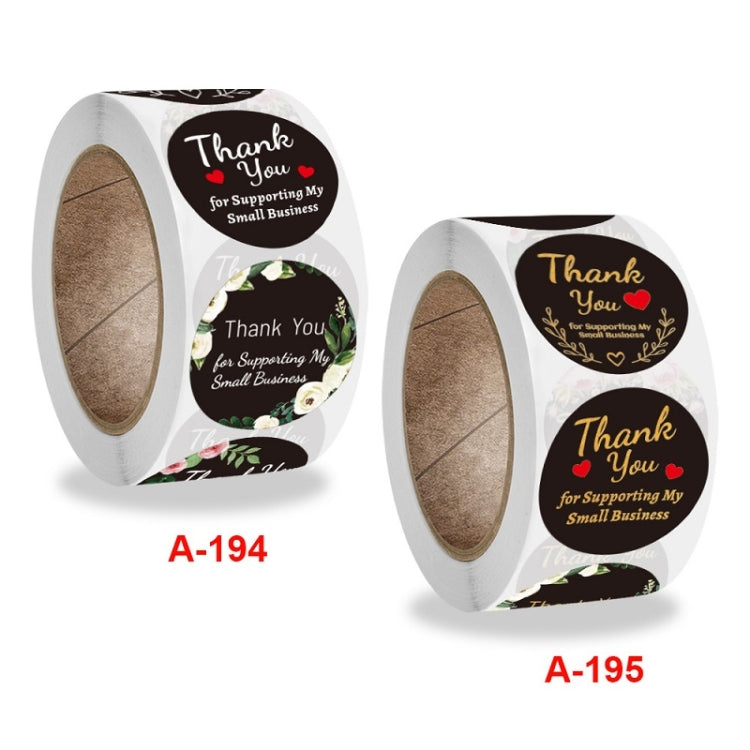 Round Thank You Sticker Floral Decoration Gift Envelope Sealing Sticker, Size: 2.5cm / 1 Inch