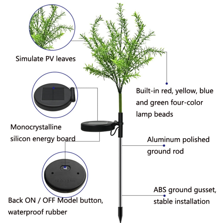 YJ-20003 Solar Landscape Lights Simulation Christmas Tree Outdoor Garden Lawn Lights