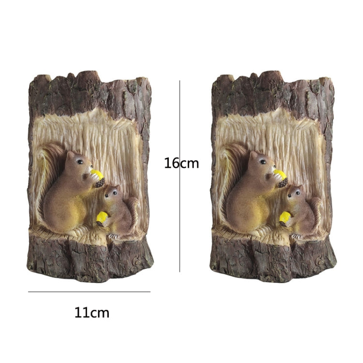 Solar Squirrel Tree Stump Christmas Decoration Light Garden Holiday Atmosphere Outdoor Landscape Light(Warm Light)