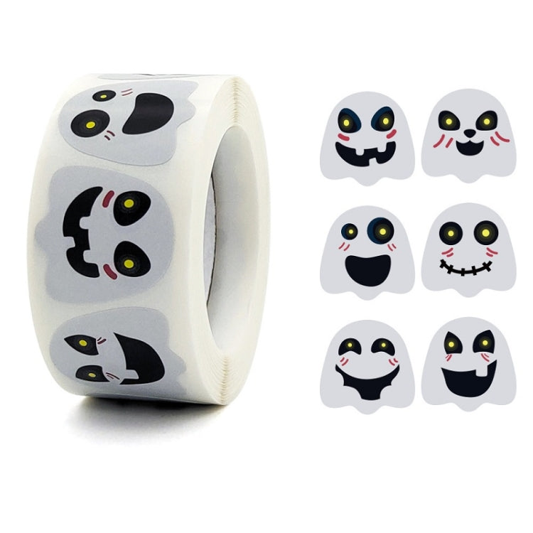 Halloween Ghost Emoji Stickers Children Gift Decoration Food Sealing Stickers, Size: 25x25mm