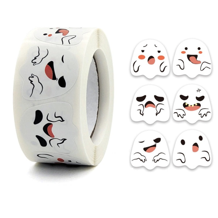 Halloween Ghost Emoji Stickers Children Gift Decoration Food Sealing Stickers, Size: 25x25mm
