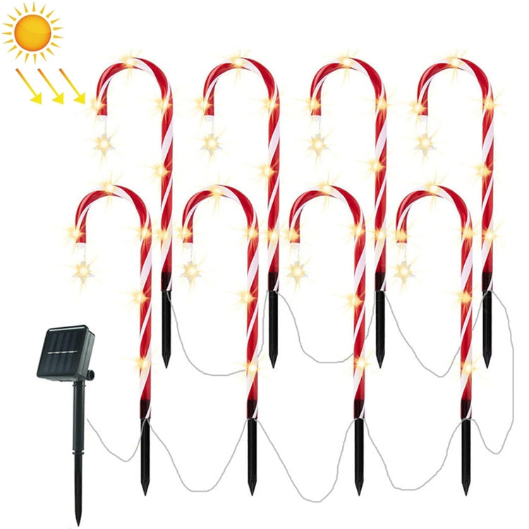 Solar Cane Light 8 in 1 Christmas Decoration Garden Lawn Lights(As Show)