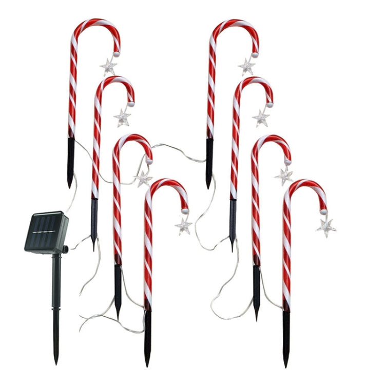 Solar Cane Light 8 in 1 Christmas Decoration Garden Lawn Lights(As Show)