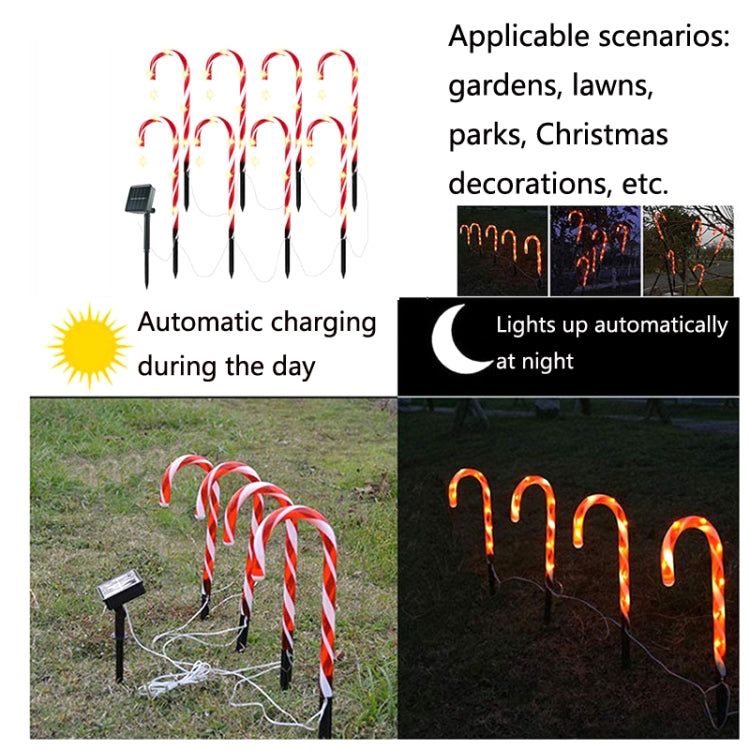 Solar Cane Light 8 in 1 Christmas Decoration Garden Lawn Lights(As Show)