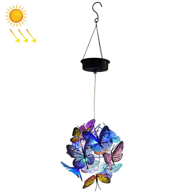 Solar Butterfly Ball Pendant Light Outdoor Garden Balcony Landscape Light(Colourful)