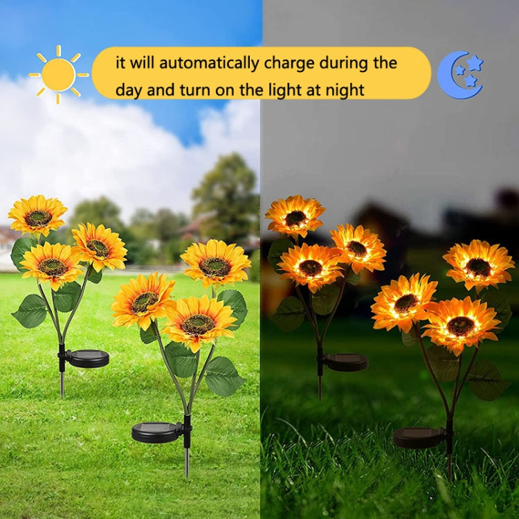 Solar Sunflower Decoration Light LED Garden Lawn Landscape Light, Specification: Three Heads