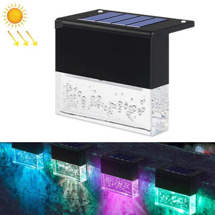 SL-615 Solar Outdoor Garden Decoration RGB + Warm White Light Landscape Lamp Step Fence Wall Lamp(Black)