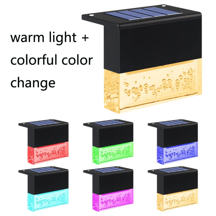 SL-615 Solar Outdoor Garden Decoration RGB + Warm White Light Landscape Lamp Step Fence Wall Lamp(Black)