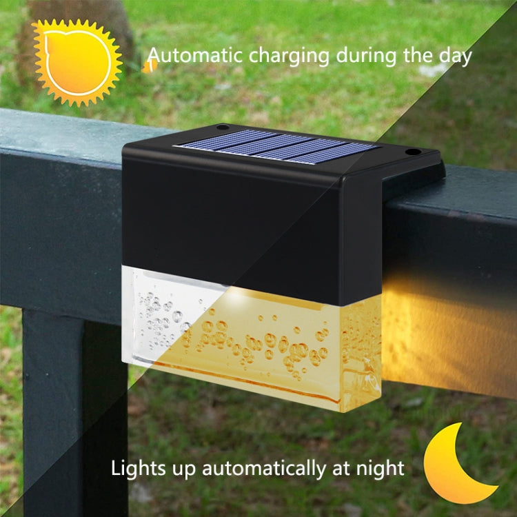 SL-615 Solar Outdoor Garden Decoration RGB + Warm White Light Landscape Lamp Step Fence Wall Lamp(Black)