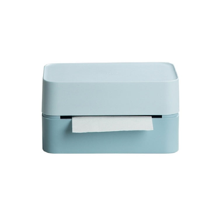 Simple Tissue Box Living Room Coffee Desk Tissue Storage Box(Haze Blue)