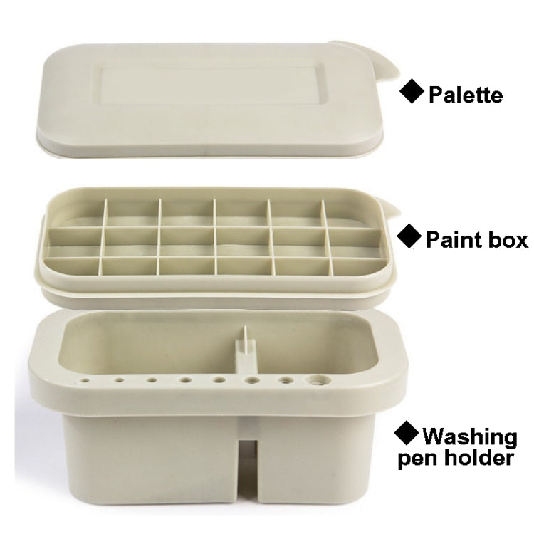 2 PCS Fine Art Oil Painting Students Multi-Purpose Pen-Washing Bucket Three-In-One Brush Holder With Palette Inside(Hand-held)
