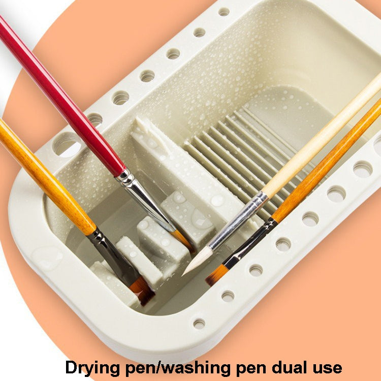 2 PCS Fine Art Oil Painting Students Multi-Purpose Pen-Washing Bucket Three-In-One Brush Holder With Palette Inside(Hand-held)