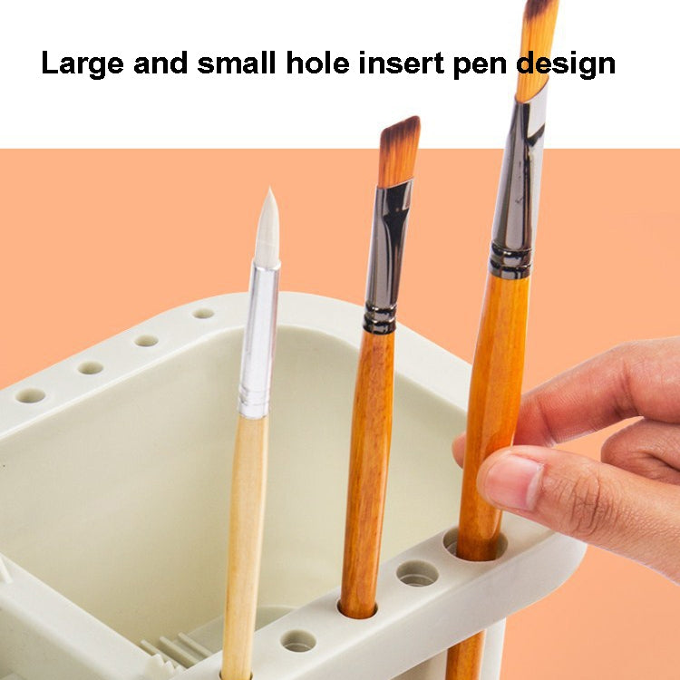 2 PCS Fine Art Oil Painting Students Multi-Purpose Pen-Washing Bucket Three-In-One Brush Holder With Palette Inside(Hand-held)