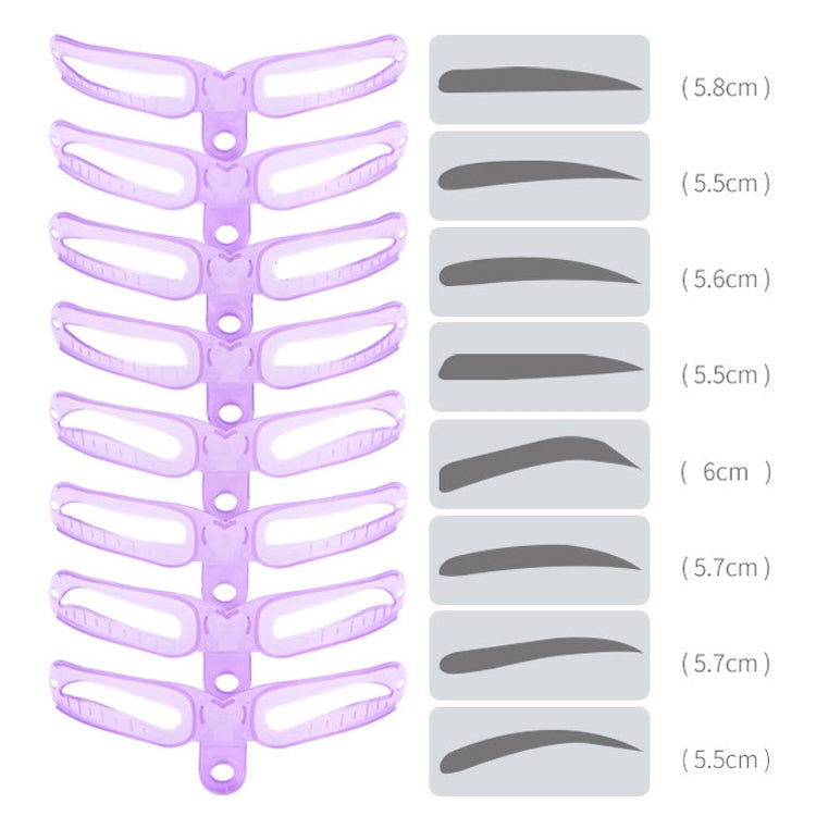 3 Sets Four-generation Eyebrow Card Hand-held Beginner Full Set of Stereo Eyebrow Card Eyebrow Drawing Aid(Purple)