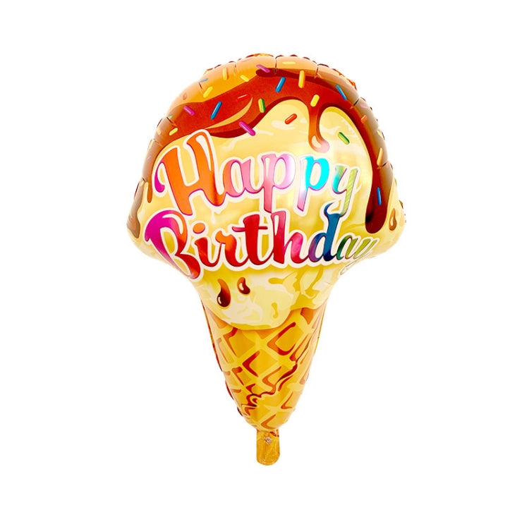 10 PCS 5050 Large Ice Cream Aluminum Balloon Children Birthday Party Atmosphere Decorative Balloon, Specification: Chocolate Ice Cream