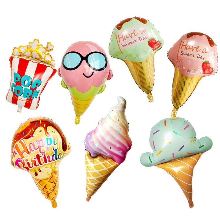 10 PCS 5050 Large Ice Cream Aluminum Balloon Children Birthday Party Atmosphere Decorative Balloon, Specification: Ice Cream Green